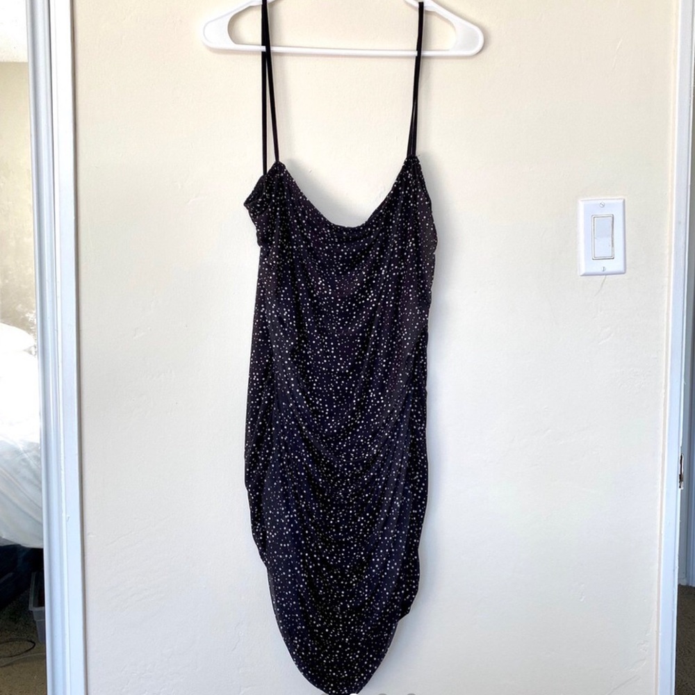 NEVER WORN Nasty Gal Black and White Ruched Dress